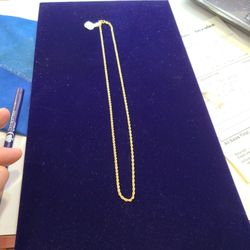 10 K SOLID GOLD ROPE CHAIN 2MM 20 INCHES  LONG 