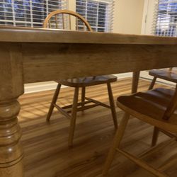 Solid Wood  Dining Table With 4 Chairs 