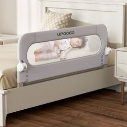 UPGOGO Folding Bed Rail for Toddlers, Grey, 43" L x 23.6" H
U-shaped base，Reinforced Anchors, Built-in Sponge , Secure lock