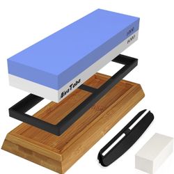  Whetstone Knife Sharpening Stone 2 Side Grit 1000/6000 Whetstone Knife Sharpener, Waterstones Sharpening Set Water Stone for Kitchen with Angle Guide
