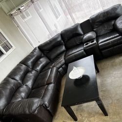 Sofá Black Leather 