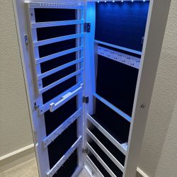 New 42”x14”x4” LED Light Jewelry Armoire Cabinet Organizer 