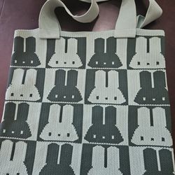 Green Bunny Rabbit Shoulder Bag Knitted