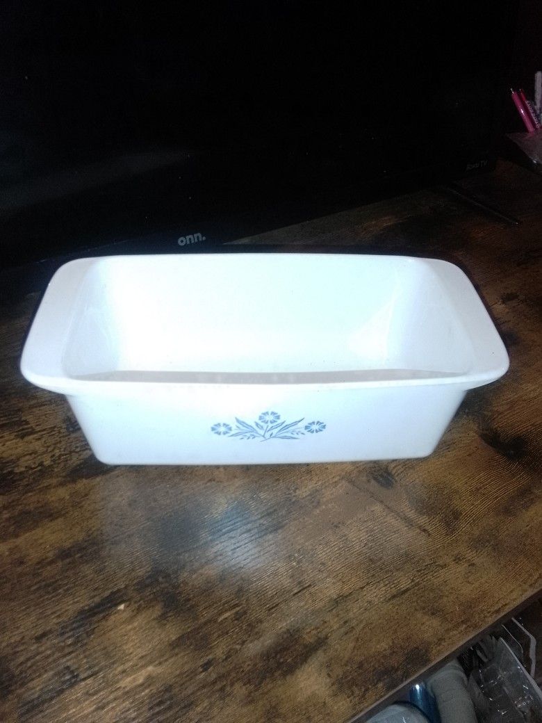 Vintage Corning Ware Loaf Pan Blue Corn Flower