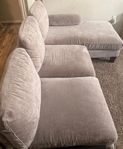 Gray Fabric Sectional Sofa with Chaise