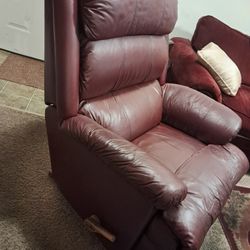 Arm Chair Roking And Reclining Large Leather Arm Chair Can Open All The Way To Sleep Or Relax 