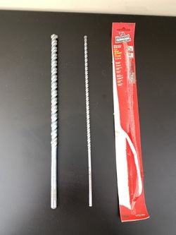 Drill bit masonry 13” long 2 sizes 1/2 and 1/4”