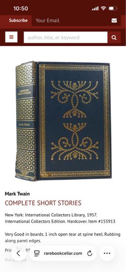 Mark Twain Complete Short Stories Hardcover 1957