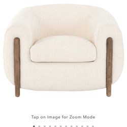 mid century modern white armchair 