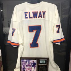 John Elway Jersey And final Game Ticket