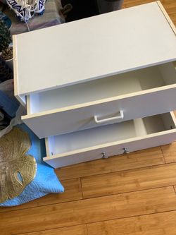 17 inches tall 24 inches long white two drawers dresser for $15