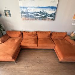 3-Piece Upholstered Velvet Symmetrical Corner Sectional 