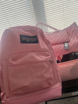 Pink bow jansport bag