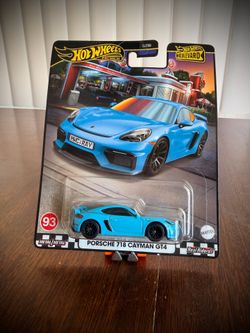 2023 HOT WHEELS - PREMIUM - BOULEVARD #93 - PORSCHE 718 CAYMAN GT4 - BLUE