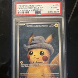 PSA 10 Pikachu Grey Felt Hat