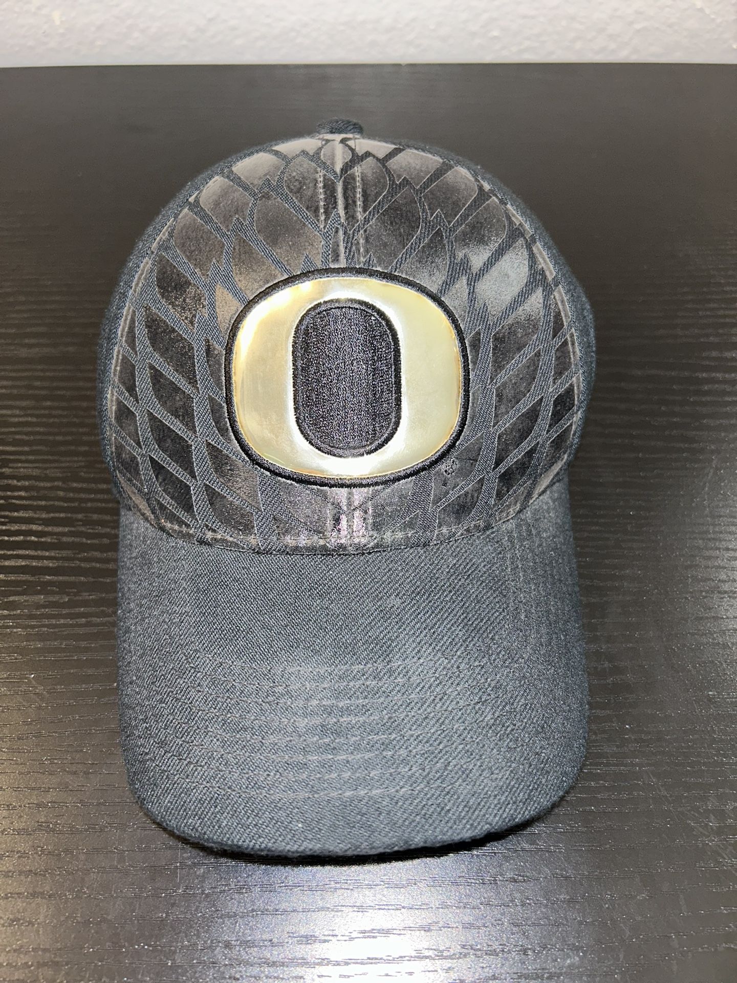 Oregon Ducks Silver Black Wings Nike Legacy 91 Dri-Fit Fitted Hat Size Med-Large