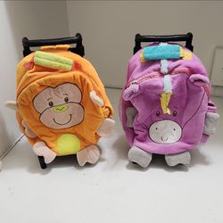 Stuff animals back pack suit cases