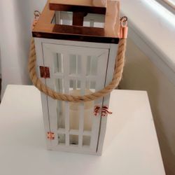 White Candle With Rose Gold