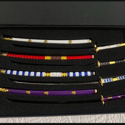 One Piece Anime Roronoa Zoro Small 4-Piece Alloy Katana Gift Box Set