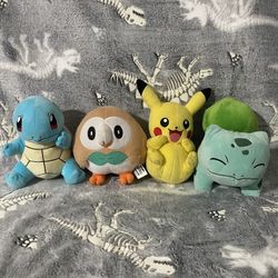 Pokémon Plush Squirtle Rowlet Pikachu Bulbasaur 