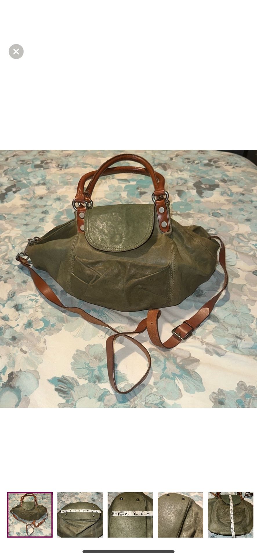 Sundance Olive Leather distressed hobo