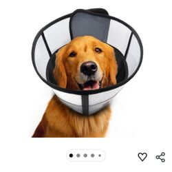 Soft Dog Cone Collar for Dogs After Surgery, Transparent Breathable Pet Recovery Collar for Large Medium Dogs, Adjustable Dog Cone Collar, Elizabethan