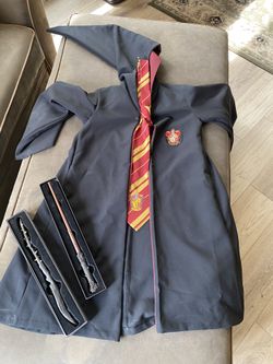 Harry Potter Cloak, Tie, And Two Wands
