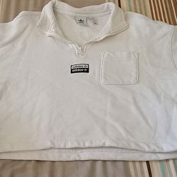 Adidas Cropped Mid Zip Sweatshirt Sz. Med