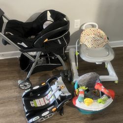 Baby Items Walker, STROLLER, Car seat Carrier And Base, Floor Seat