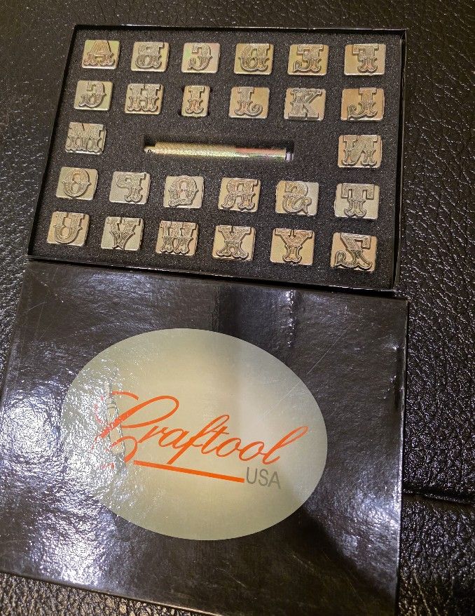 Vintage Craftool USA ¾″ Script Alphabet Leather Stamp Set – Unused