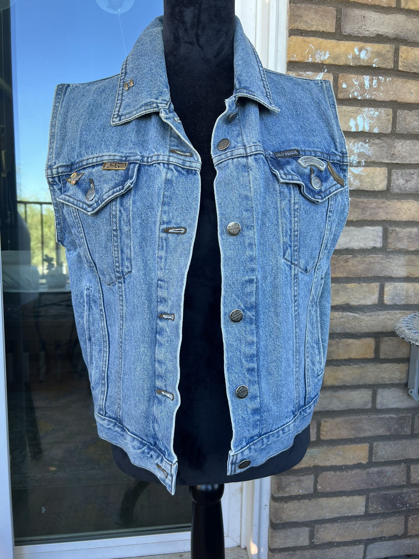 Vintage Harley Davidson Denim Vest