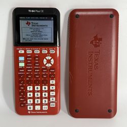 Texas Instruments TI-84 Plus CE Red Graphing Calculator with Cover - Working