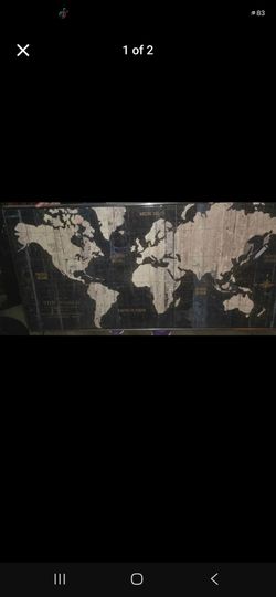 Large Framed World Map Wall Art