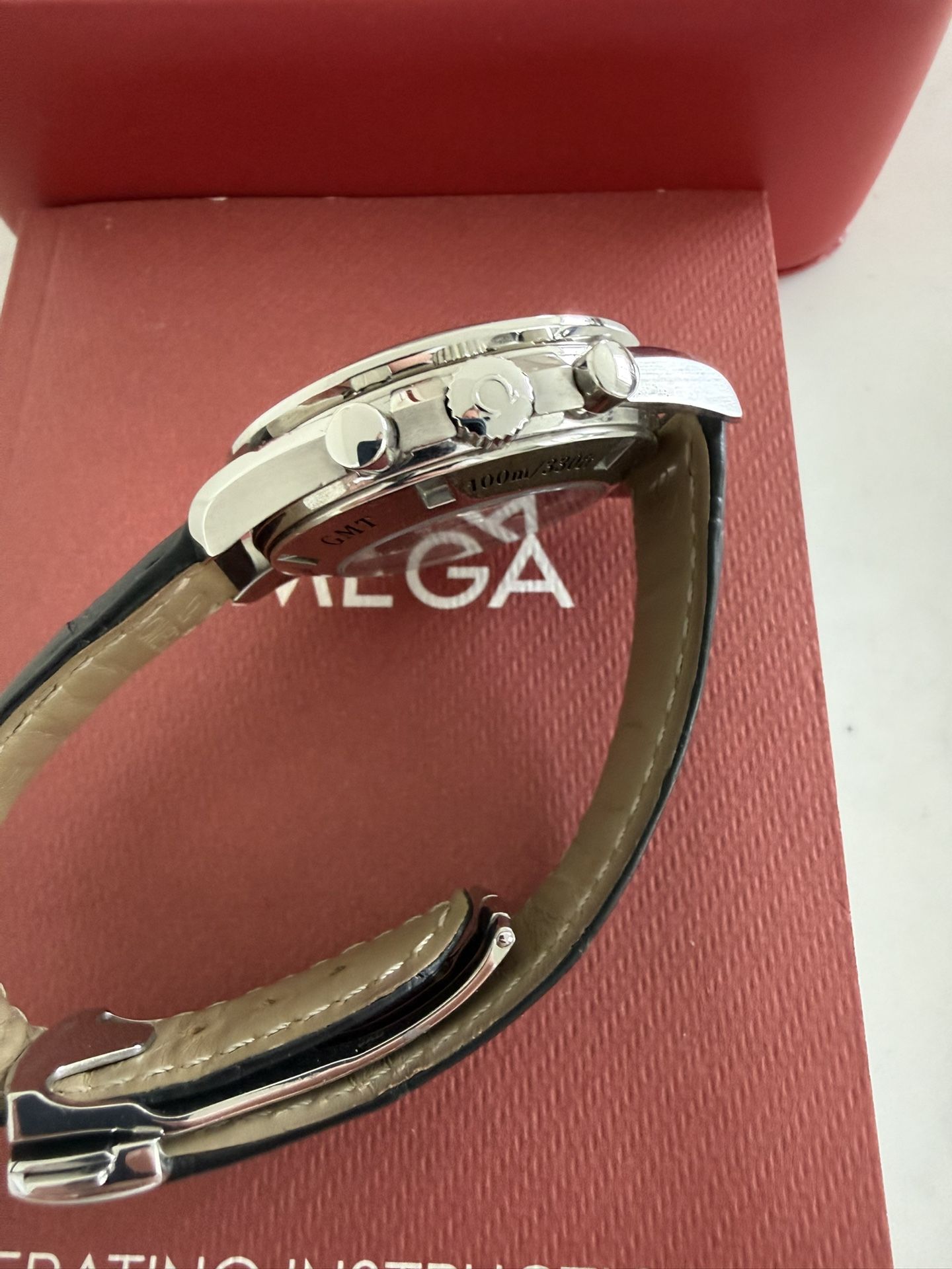 Omega Speedmaster 44mm Broad Arrow Co Axial GMT Watch