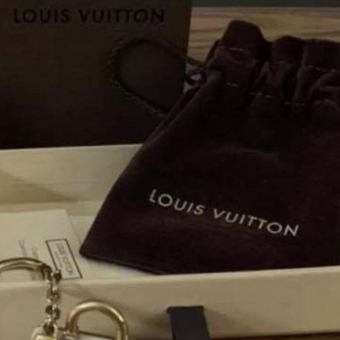 LOUIS VUITTON Porte Cles Speedy inclusion White Bag Charm Key Ring