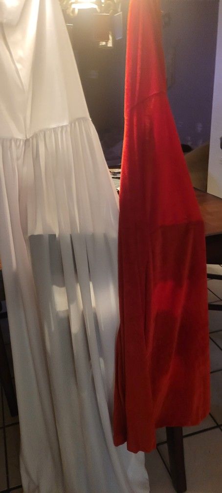 Halloween Red Hooded And White Hooded Capes