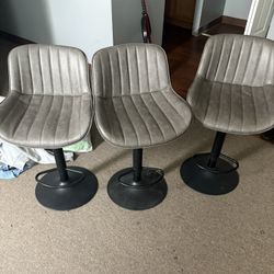 Bar Stool, Adjustable Height ..Set Of 3