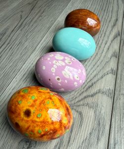 Set of 4 Vintage Ceramic Decorative Eggs