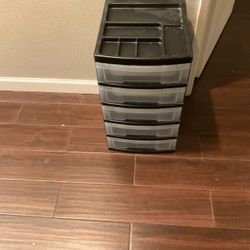 5-Drawer Plastic Storage Tower with Top Organizer