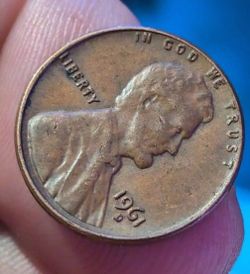 1961 D Lincoln Head Memorial Penny Doubled Mint Mark Obverse Off Center Strike