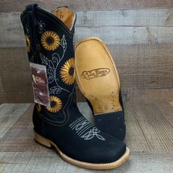 Bota Vaquera Estilo Rodeo Dama Women Western Cowgirl Square Toe Boot