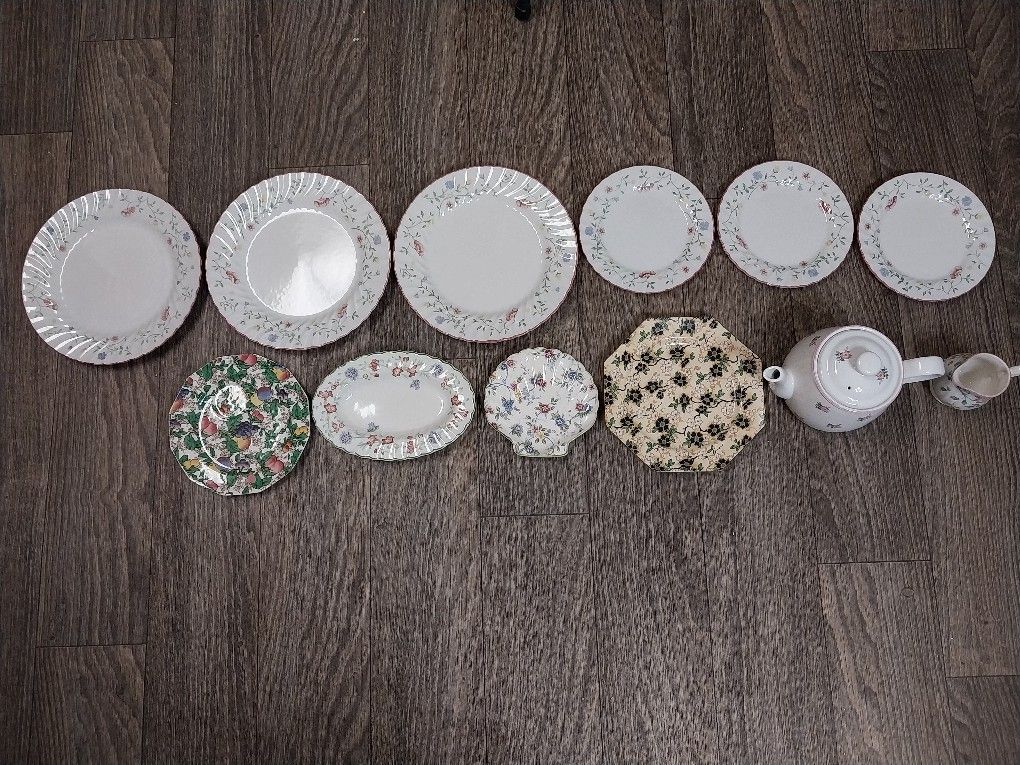 14 Piece China Set (Johnson Brothers), Churchill Staffordshire England (Ducal,)(Arthur Wood)And Booths.