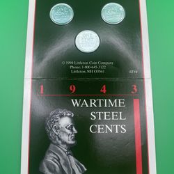 1943 Wartime Lincoln Steel Cent Set - Littleton
