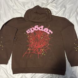 Brown Sp5der Hoodie 