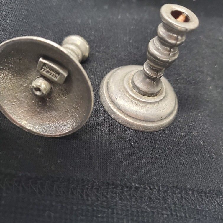 MORGAN PEWTER Vintage Candlestick HOLDERS