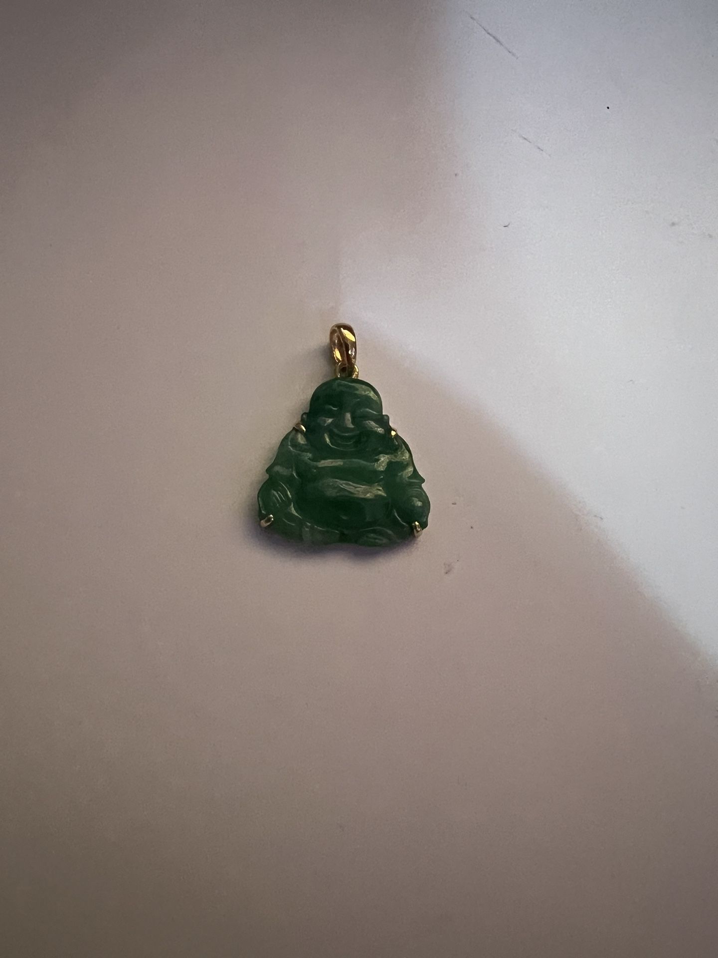 18k Green Jade Buddha Pendant/ Charm