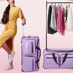 Purple Rolling Duffle Bag W/ Rack ( Brand New, Never Used ) For $45