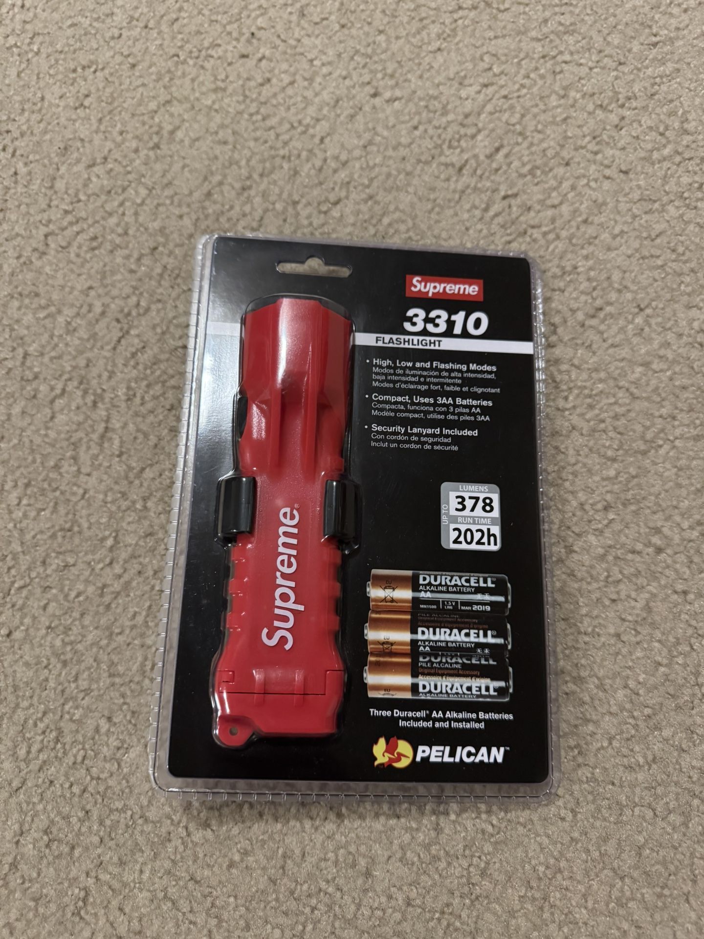 Supreme Pelican 3310PL Flashlight Red (SS19)