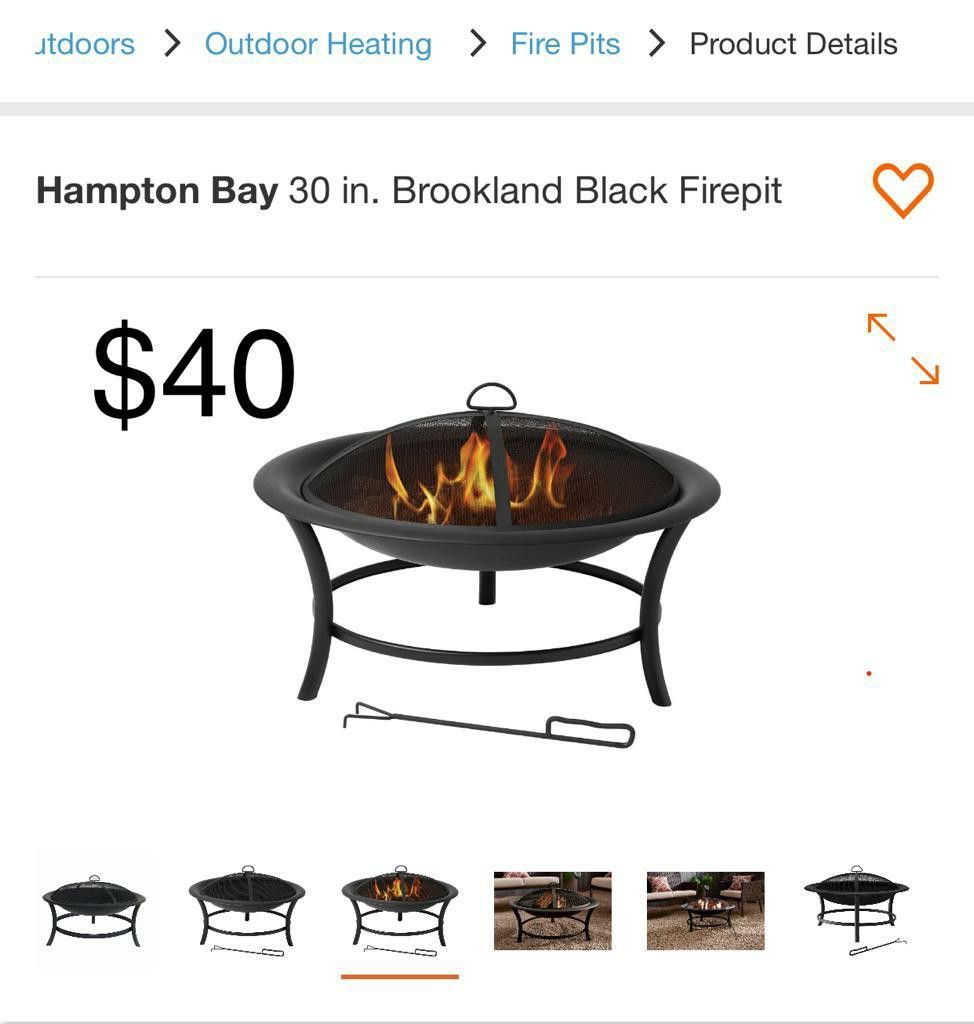 Hampton 30in. Brookland black firepit
