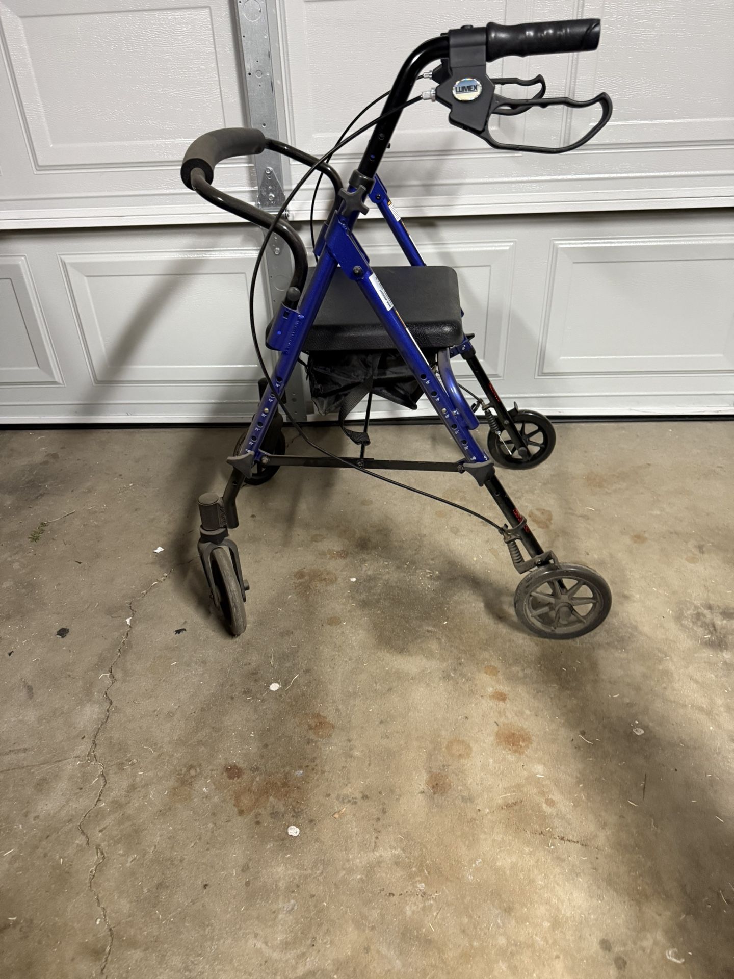 Lumex Set n' Go Rollator, Height-Adjustable, Rolling Walkers for Seniors with Seat, Blue 
